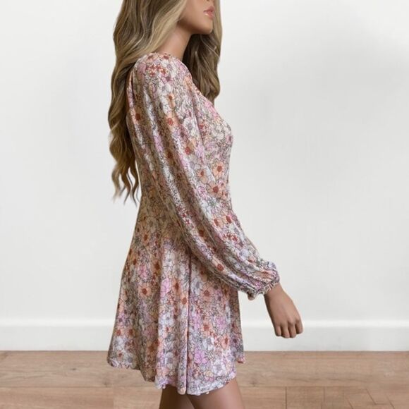 NWT Altar'd State Olivia Mesh‎ Floral Blush Dress Medium - Picture 5 of 15